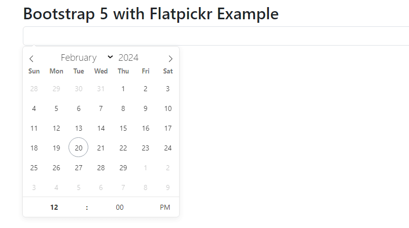 bootstrap 5 datepicker using flatpickr