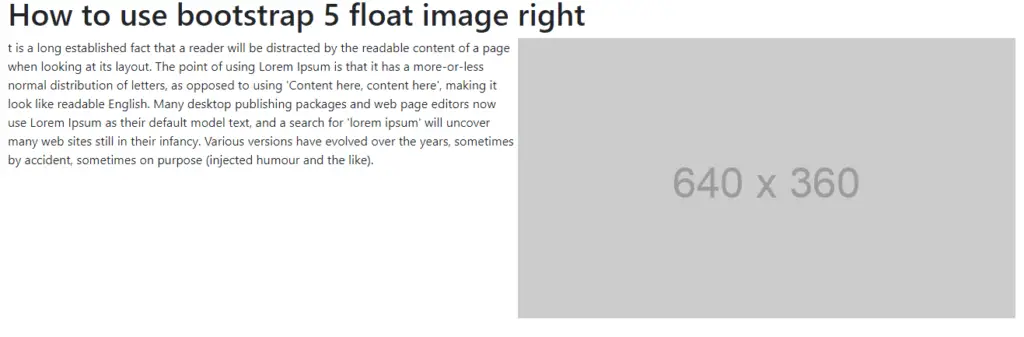 bootstrap 5 float image right