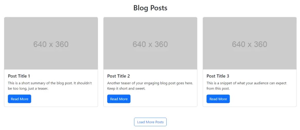 bootstrap blog section