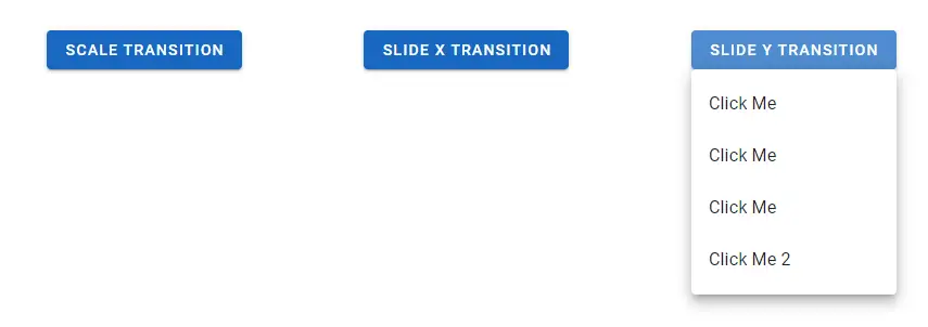 vuetify 3 Vue 3 dropdown menu transitions