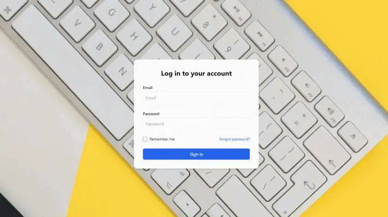 nuxtjs login form page with image