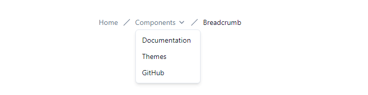 Breadcrumb with dropdown